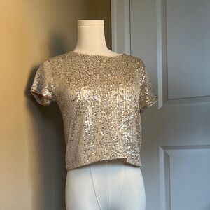 Art Class Sparkling Sequin Crop Top